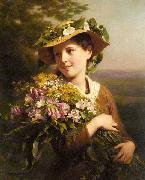 Fritz Zuber-Buhler Young Beauty with Bouquet oil on canvas